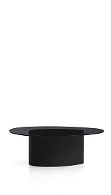 Журнальный столик Olir из черной стали и стекла 140 x 80 см