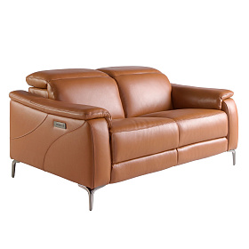 Диван 2-х местный с реклайнером 6180/KM6132-2P-M5676 из коричневой кожи