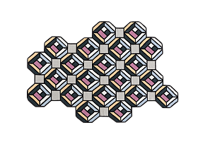 Ковер Parquet Tetragon синий 213x312