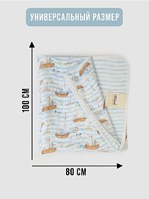 Плед детский Lillaland кораблики/полоска 100/80