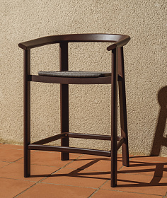 Уличный полубарный стул Erice из алюминия и веревки коричневого цвета, 75 см