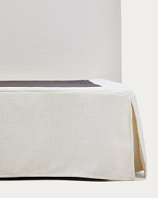 Кровать Jaira из белого шенилла со съемным чехлом для матраса 180x200 см