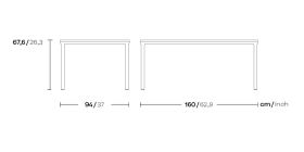 Низкий обеденный стол Park Life мрамор 160x94 KS1101300