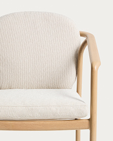 Уличный стул Sirte из алюминия с отделкой под дерево и веревкой цвета экрю