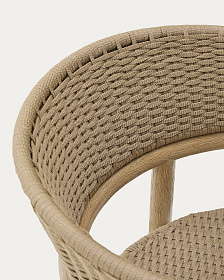 Комплект садовой мебели Sori стол и 4 стула Arinella из акации и бежевой веревки