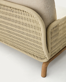 Уличный диван Alipa из акации и веревки цвета экрю 235 см