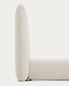 Кровать Martina со съемным чехлом из шенилла цвета экрю 160 x 200