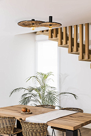 Настенный/потолочный светильник Costas 600 H70 черный/из ротанга