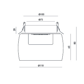 Встраиваемый потолочный светильник Glass 2700K зелено-коричневое стекло