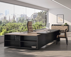 Стол для руководителя Freeport с приставным закрытым модулем F015