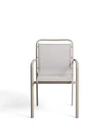 Уличный стул Luri из алюминия цвета таупе и бежевого текстиля