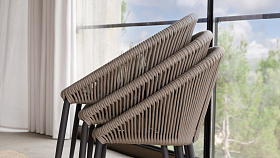 Стул обеденный RODONA BEIGE-CARBON