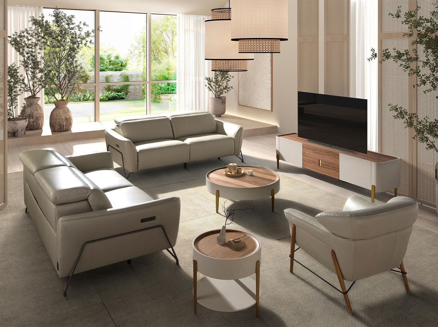 Кресло 5129/KFA031-T541011 из песочной кожи