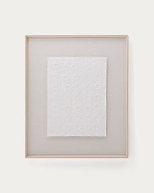 Olvin Абстрактная картина на белой переработанной бумаге с рельефным рисунком 103.6 x 123.6 cm