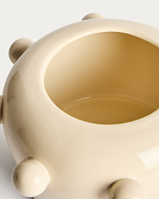 Ваза Odra из кремовой керамики с глянцевой отделкой, 17 см