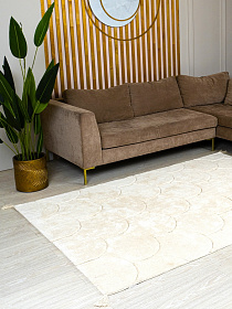 Хлопковый ковер Lillaland Узор чешуя натуральная 160*230