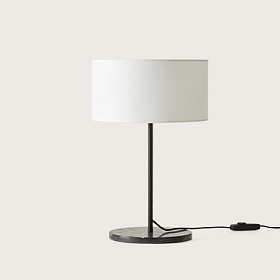 Настольная лампа Hedra черный металл / черный мрамор + абажур 801011/31