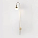 Бра Helmet Curve латунный металл, белое стекло
