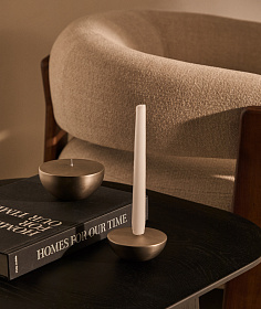 Большой подсвечник Quira из посеребренной нержавеющей стали