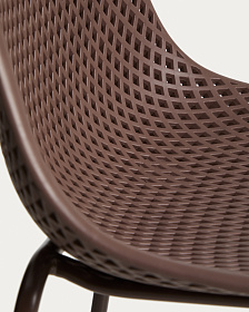 Уличный барный стул Quinby из коричневой стали и пластика, 75 см