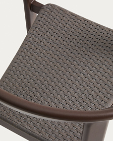 Уличный стул Erice из алюминия и шнура коричневого цвета