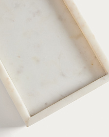 Поднос Serela из белого мрамора 35 x 18 см