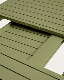 Раздвижной уличный стол Brela из зеленого алюминия, 205(287) x 100 см