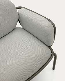 Садовое кресло Joncols серое с зеленой алюминиевой отделкой