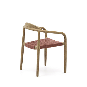 Стул Glynis из массива эвкалипта с розовой веревкой