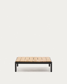 Журнальный столик Sorells из серого алюминия и тикового дерева 89 x 91 см