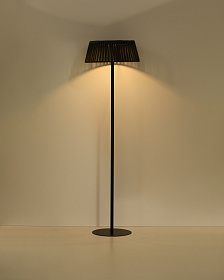 Уличный торшер Aldet на солнечных батареях черный, диаметр 46 см