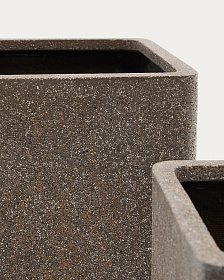 Набор из 2 кашпо Minoa коричневого цвета из песчаника 44 x 44 см
