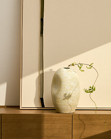 Керамическая ваза Medira цвета экрю и желтого, 32,5 см