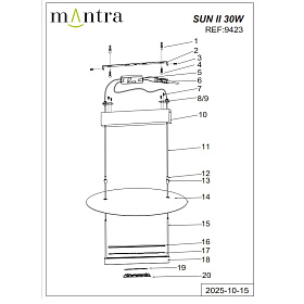 9423 Люстра подвесная MANTRA SUN II 