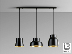 Vulcano Люстра 3L черный/золотистый