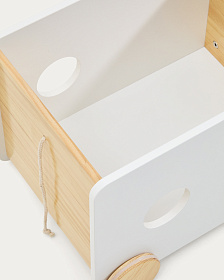 Тележка для хранения Bianina из массива натуральной сосны FSC и белого МДФ