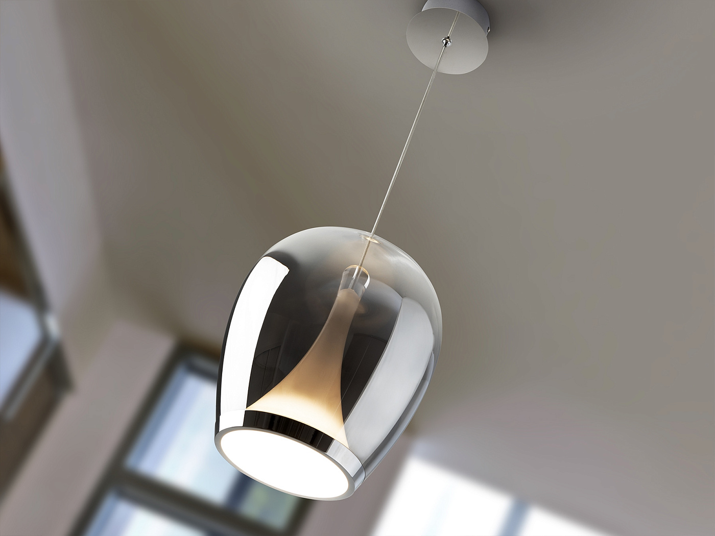 Suspiro Подвесной светильник хром/коричневый D25