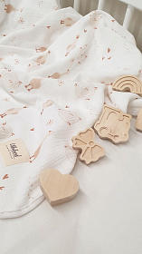 Плед детский Lillaland сердечки/гуси 100/80