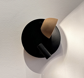 Настенный светильник Absidiola a moving reader черный RAL 9005 с терракотовым плафоном
