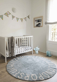 Ковер круглый Алфавит Round ABC (голубой) 150R