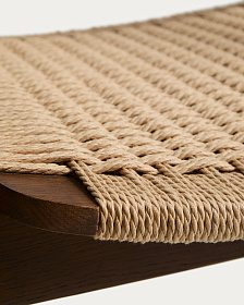 Уличный стул Derile из массива дуба в отделке орех и бежевой веревки