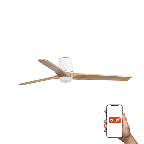 Потолочный вентилятор HEYWOOD TUB L Ш1320 белый/сосна 3P LED 10W TUYA