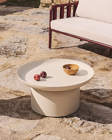 Уличный столик Arcola из алюминия цвета экрю, диаметр 70 см