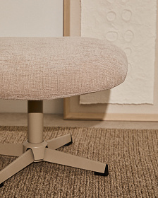 Teryl Пуф из шенилла бежевого цвета с серым металлом