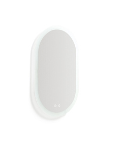Овальное зеркало для ванной Mervi со LED подсветкой и защитой от запотевания 80 x 50 см