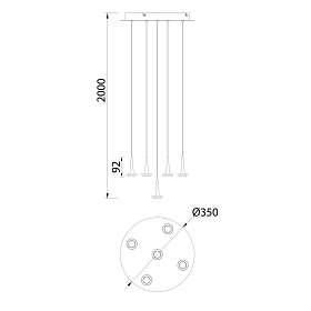 Люстра подвесная ANDROMEDA 8932+5PL (8942-8945)
