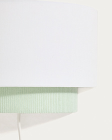 Настенный светильник Bianella из хлопка и бирюзового вельвета, Ø 40 см