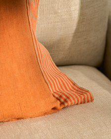 Чехол для подушки Disea из льна оранжевый с полосками, 40 x 60 см