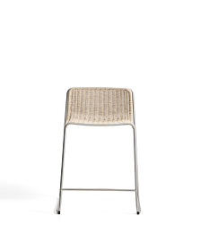 Уличный полубарный стул Tavari из бежевой веревки и стали