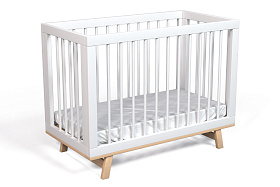 Кроватка для новорожденного Lillaland - модель Lilla Aria белая/дерево